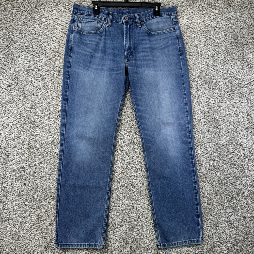 Levi's 514 jeans Men's Size 34x32 Blue Denim Straight Leg Medium Wash Distressed